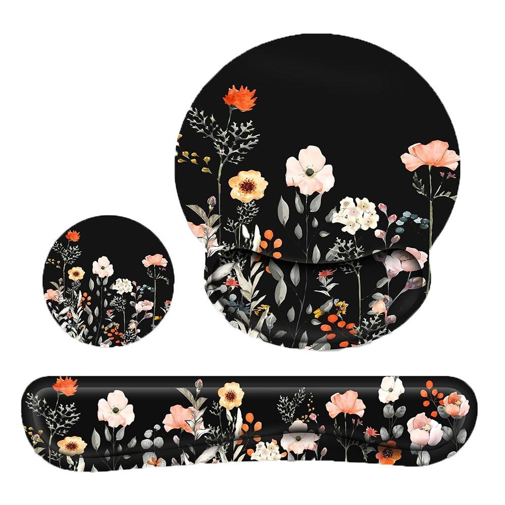 3Pcs/Set Soft Mouse Wrist Support Pad Non-Slip Base Keyboard Hand Cushion Desktop Accessories