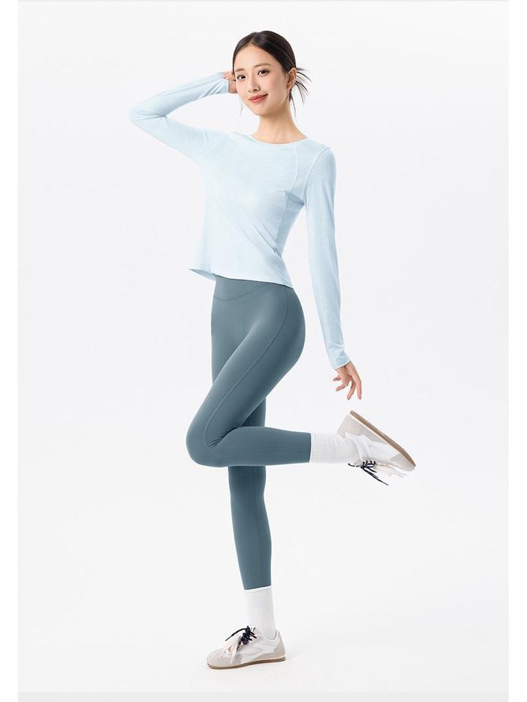 Women's Customized Slimming Long Sleeve Yoga Top - Breathable Fitness Sportswear for Pilates and Running