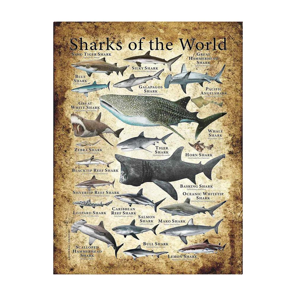 Abstrakt HD-tryck Fjäril Groda Fåglar Haj Marina Djur Collage Poster Canvas Målning Vintage Väggkonst För Barn Sovrum Heminredning