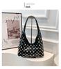 2025 Gothic Rivet Women's Cross-Body Commuter Bag - Large Capacity Bucket Style