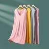 Women's Plus Size Sleeveless Long Solid Color Dress for Spring and Summer - Perfect for Home and Outer Wear