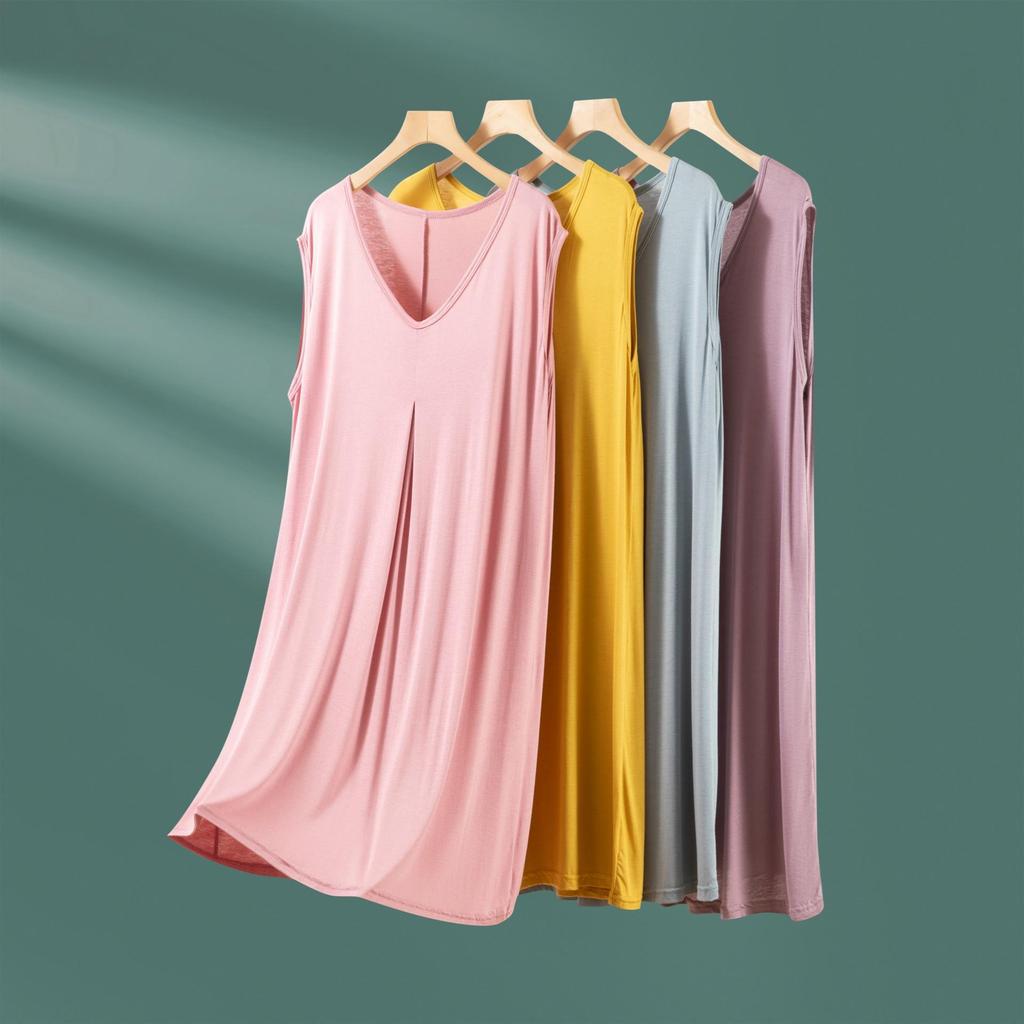 Women's Plus Size Sleeveless Long Solid Color Dress for Spring and Summer - Perfect for Home and Outer Wear