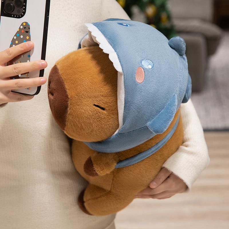 22/28/38CM Cute Capybara Plush Toy Simulation Capibara Cosplay Pig Dinosaur Chick SharK Doll Nice Present
