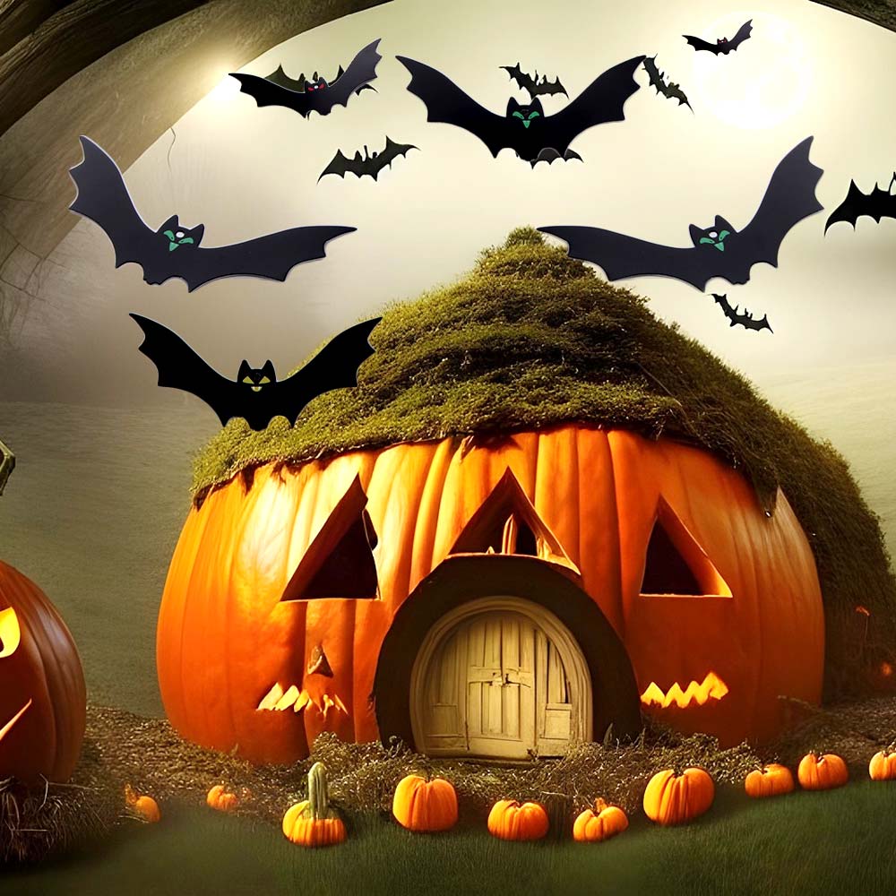 Spooky Halloween Bat Decorations with Eyes Simulation Bat Pendant  Halloween Party