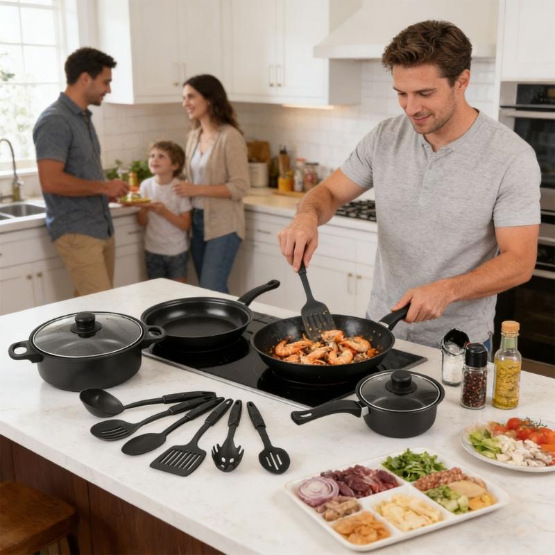 13Pieces Kitchen Utensils Set with Easy Cleaning Nonstick Coating and Comfortable Handle for Busy Cooks