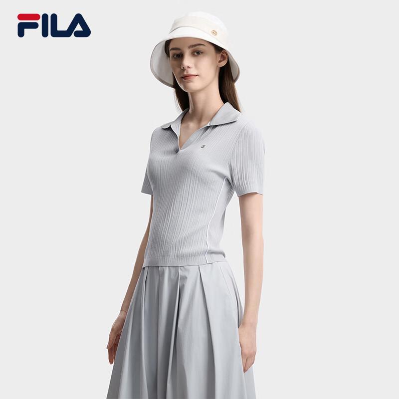 FILA Women's Slim Fit Woven Short Sleeve Top