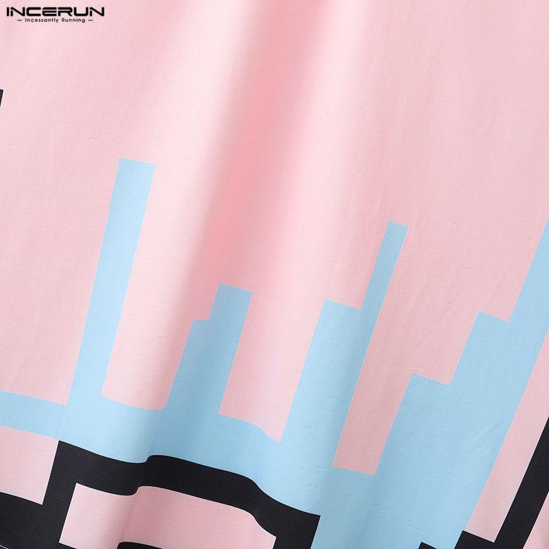 INCERUN Summer Oversized Men Sleeveless Print Casual Loose Tank Tops Vest
