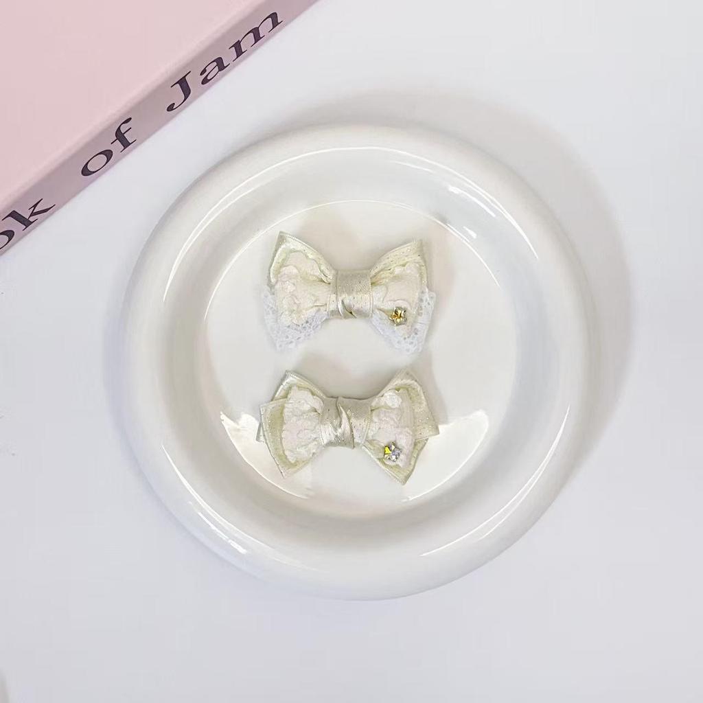 Korean Style Yorkshire Maltese Teddy BB Bow Knot Hair Clip for Pets