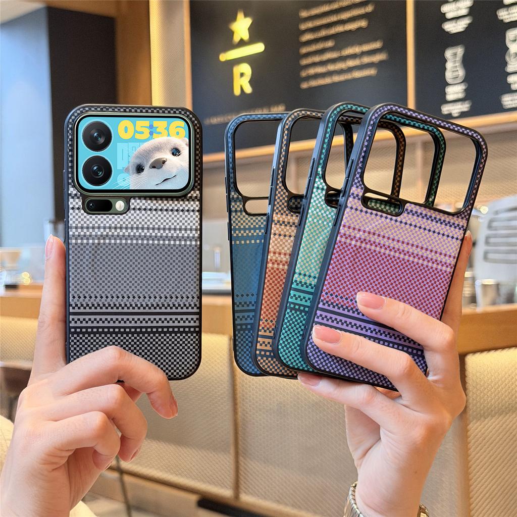 Carbon Fiber Magnetic Phone case For Xiaomi 17 Pro Max 17Pro 15T Shockproof Strap Stand Protection Slim Wireless Charging Cover