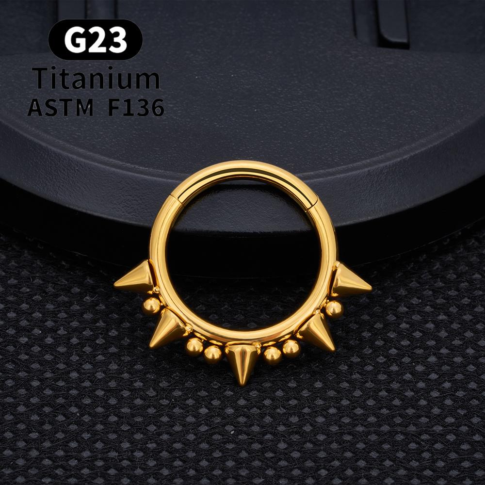 Inele Clicker Septum Spike Titan F136 G23 16G Inele Piercing Septum cu Balama Inele Nas Cercuri Cartilaj Helix Tragus Cercei Bijuterii Body