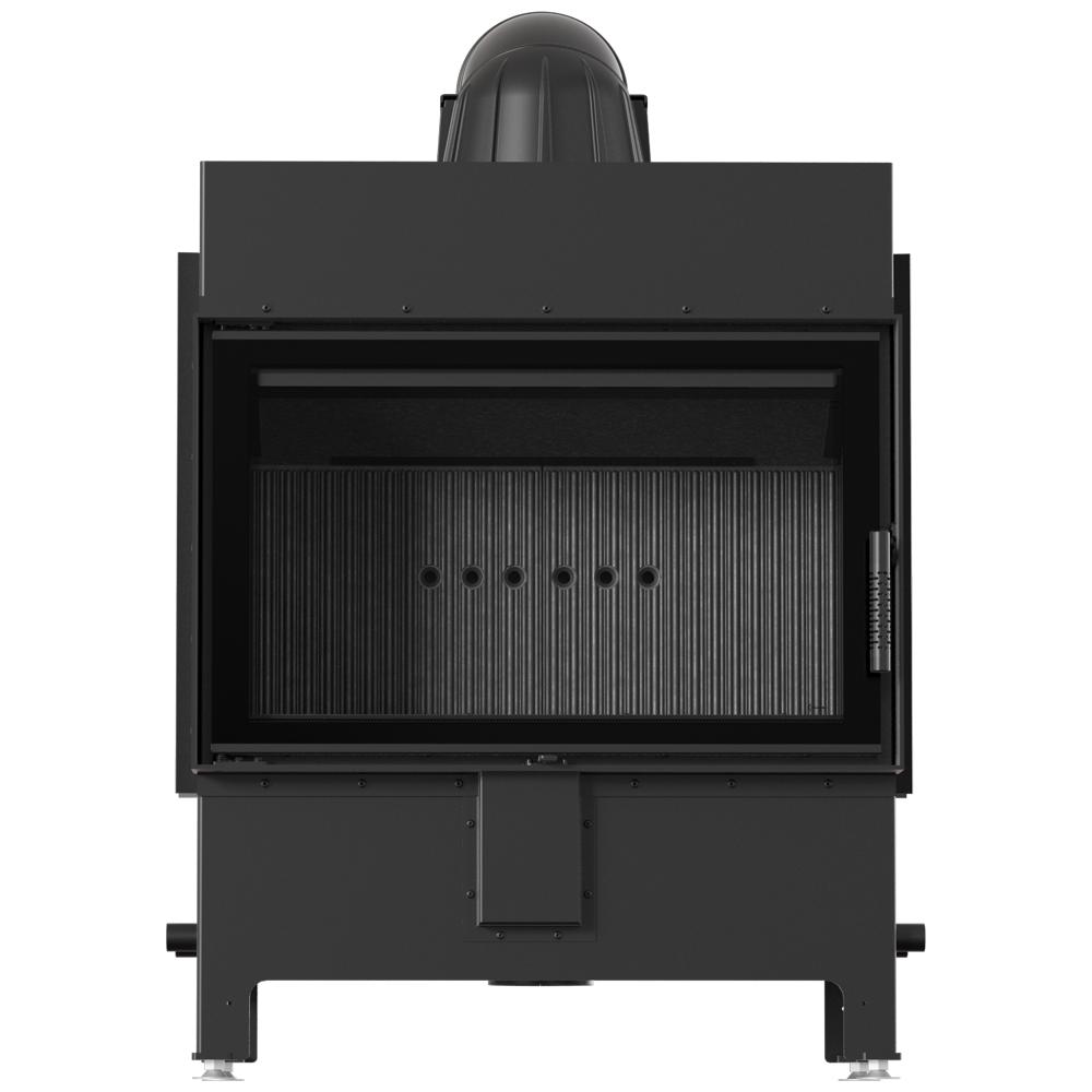 Steel fireplace KRATKI LUCY 14 kW Ø 200 black thermotec self closing door
