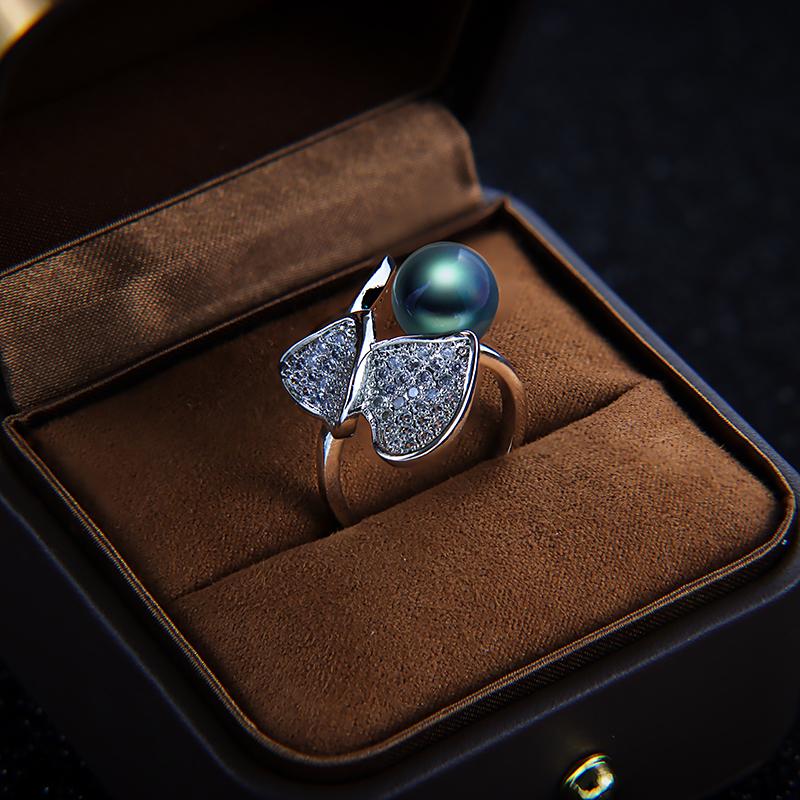 Элегантный разноцветный жемчужный набор Модное цветочное кольцо, ожерелье, серьги Три предмета Модный подарок на годовщину