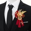 Chinese Fan Tassel Wedding Corsage Set: Bride, Groom, Family, Groomsmen, Bridesmaids, Parents.
