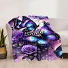 Butterfly Roses Customize Your Name Blankets Soft Lightweight Multiseasonal Use For Picnics Couches Offices Beds Living Rooms Perfect Gift For