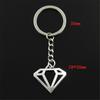 Fashion Diamond Shape Logo 28x30mm Pendant 30mm Key Ring Chain Bronze   Men Car Gift Souvenirs Keychain