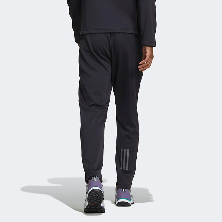 Adidas Reflective Tapered Fleece-Lined Athletic Pants Men Bottoms Black GV3510