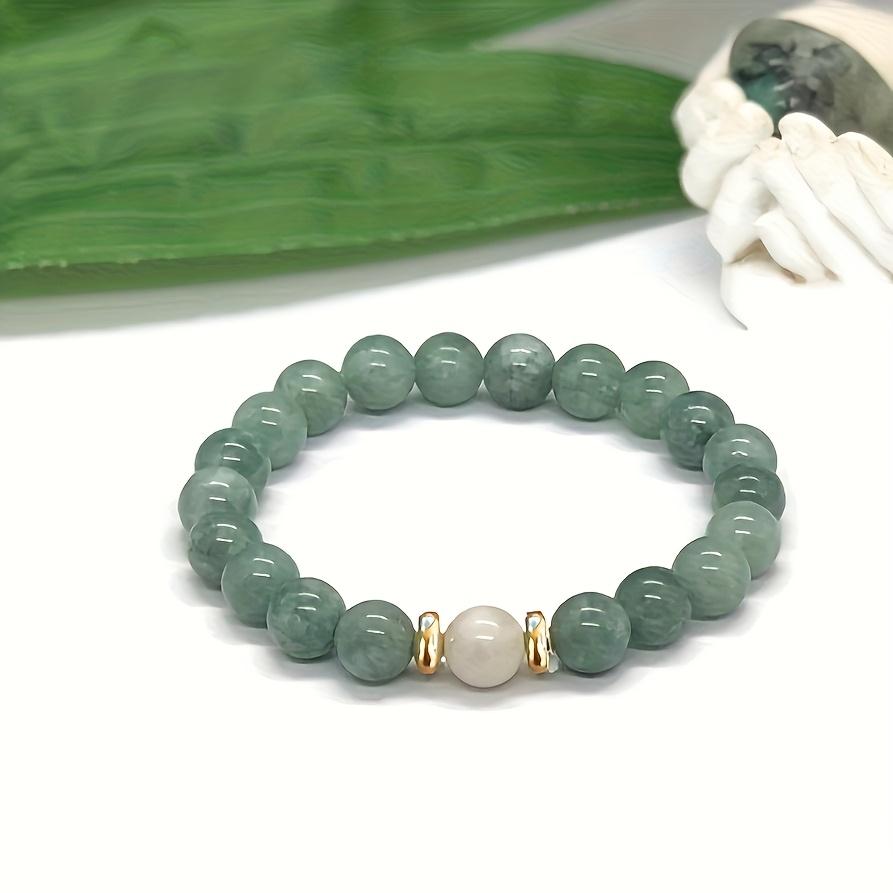 1pc Natural Green Aventurine Bead Bracelet Bohemian-style Design Bracelet Symbolizes Natural Affinity, Suitable for Yoga and Meditation, a Small