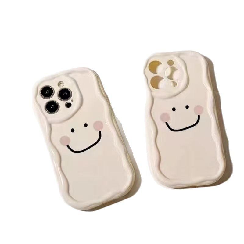 Blush smiley face for iphone15promax mobile phone case Apple 16 anti-drop 14pro simple 13/12 girl
