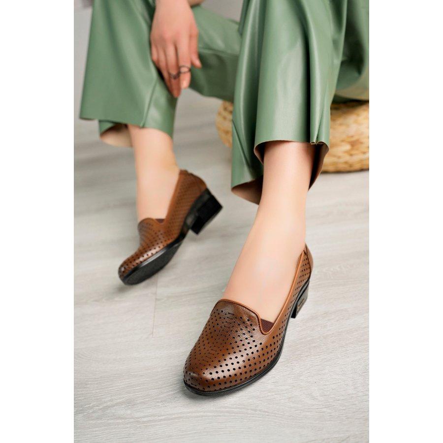 Women's Genuine Leather Low-Heeled Casual Comfort Shoes