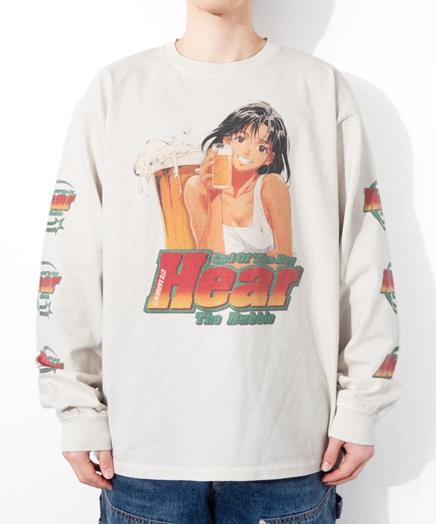 QT8 GARMENTS Rg Hear The Bubble Ec Washed Long Sleeve (Ecru)