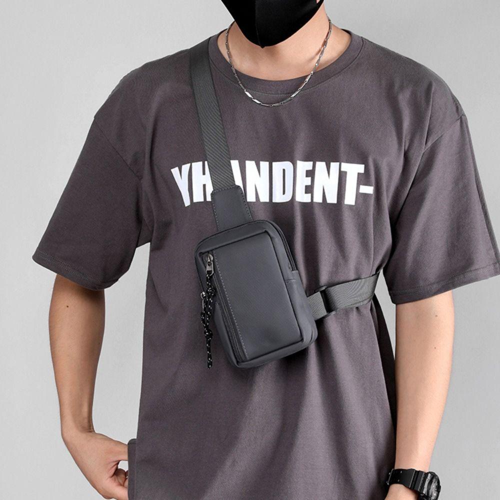 Solid Color Male Shoulder Bag Side Sling Man Phone Bag Fashion Men Chest Bag  Travel