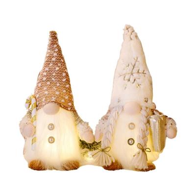 Scandinavian Fairy Tomte Nisse Tontu Pakkanen Christmas Winter Ornament Decoration LED Light Pointed Hat Triangle Hat Fairy (Two Fairies)