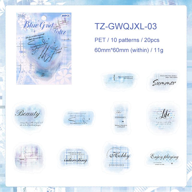 Gewu Wonderland Series Vintage Smudge English Text Landscape PET Sticker Creative DIY Journal Material Collage Stationery