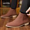 New Men's Genuine Leather Fashion Boots Business Casual Zip Boots Cushioned Insole Slip-Resistant Sole with Soft and Comfortable
