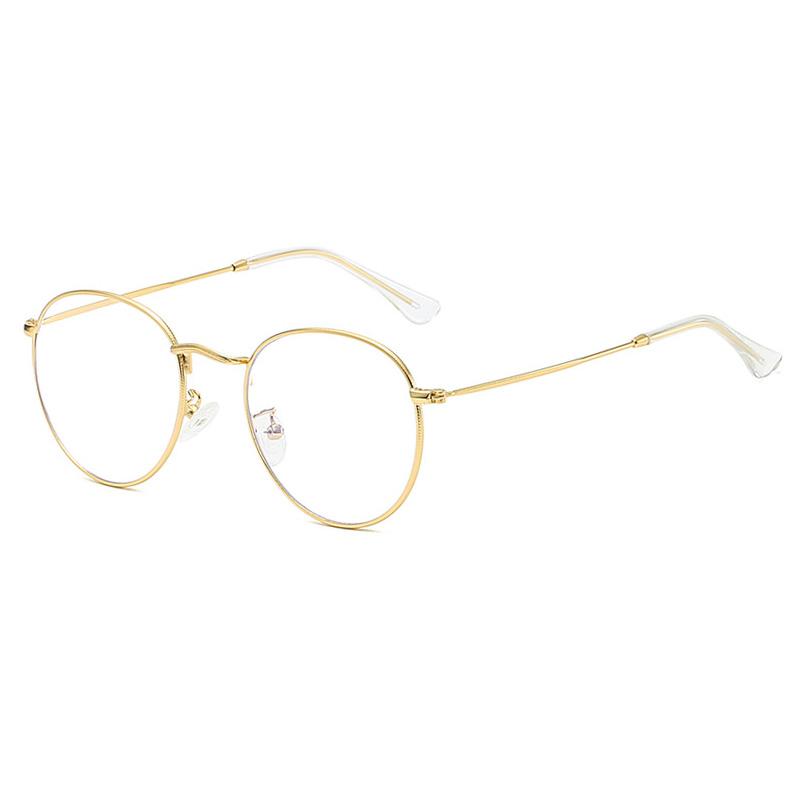 SHAUNA Classic Anti-Blue Light Glasses Frame Brand Designer Fashion Round Metal Optical Frames Computer Glasses