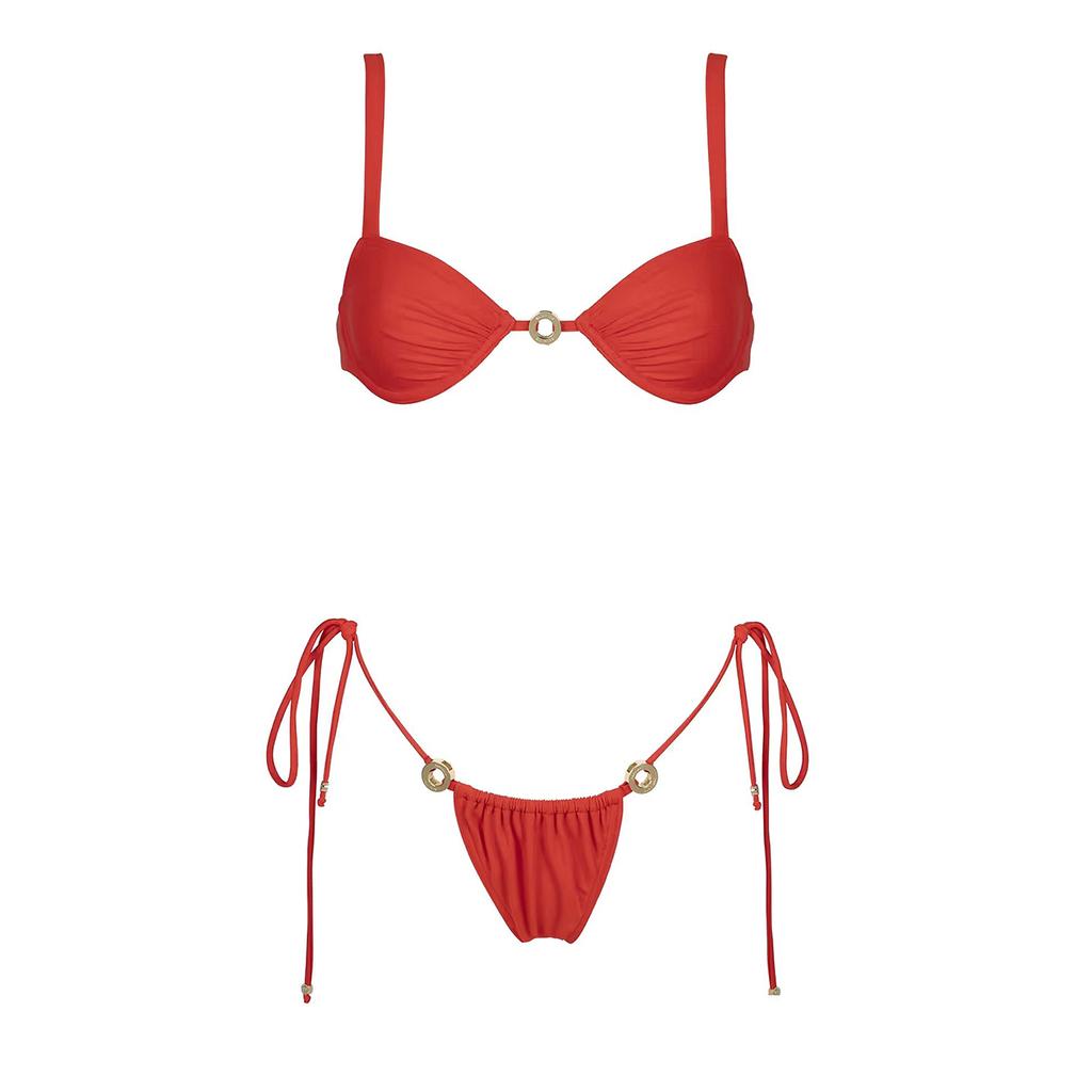 Biquínis Push Up Fatos de Banho Sexy para Mulheres Fato de Banho Feminino Conjunto de Biquíni Vermelho Fatos de Natação Roupa de Praia Brasil Biquíni