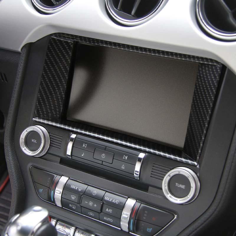 Car Navigation Decorative Panel Decoration Cover Stickers Fit For Ford Mustang 2015 Up ABS Interior Accessories