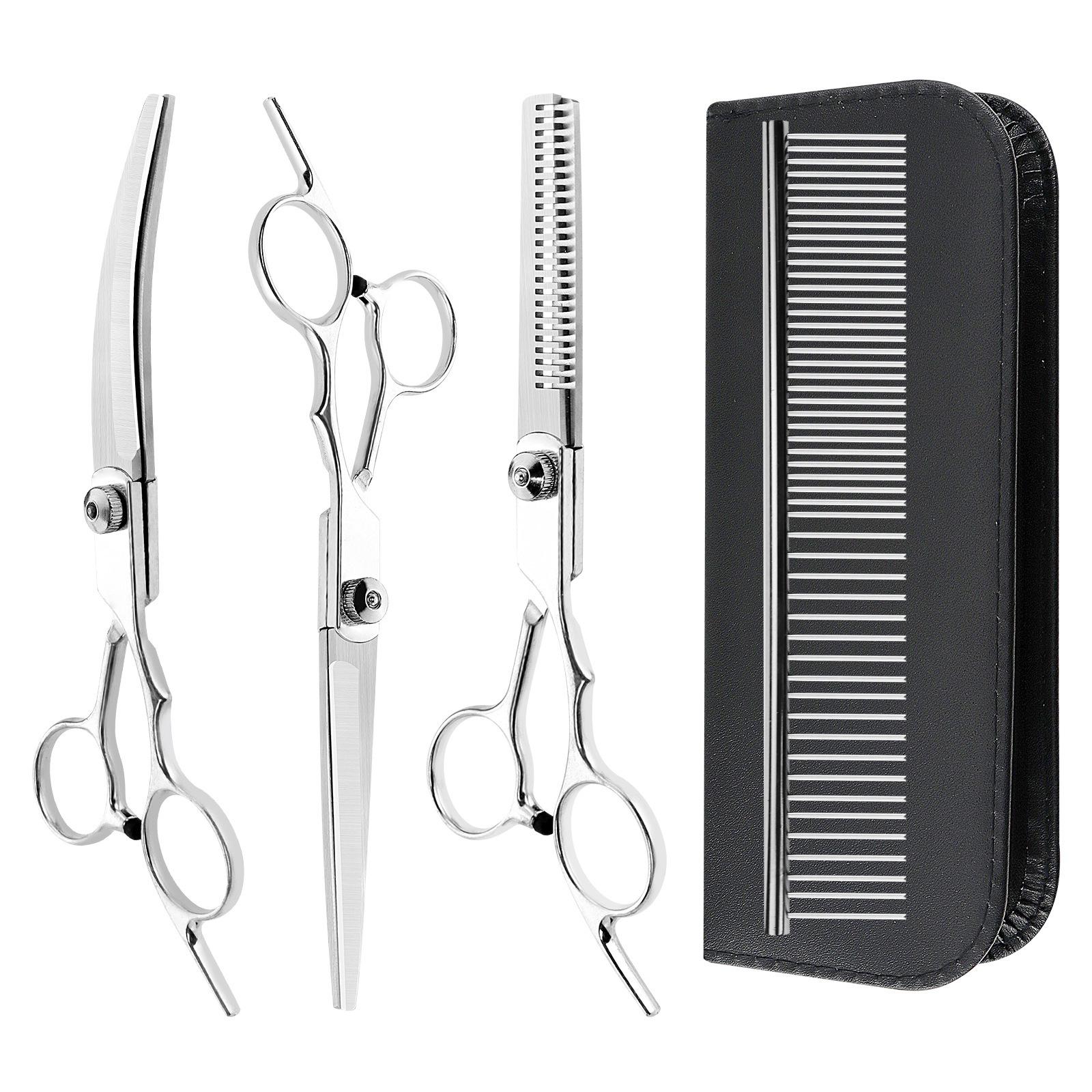 6-inch Angled Galvanized Thinning Shears - Hairdressing & Pet Grooming Tools