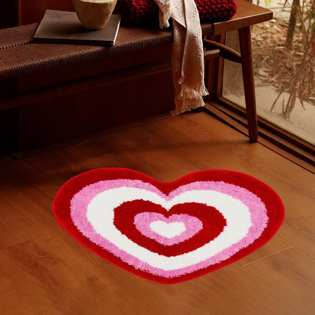 Koupelnový kobereček na Valentýna Protiskluzová podložka do vany ve tvaru srdce Měkká omyvatelná sprchová podložka Love Shape Dekorace do koupelny
