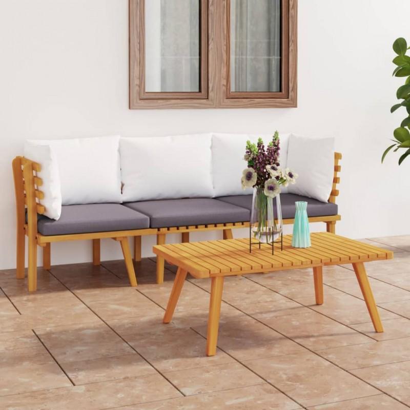 Day and Night - Day and Night Garden Furniture 3 Pieces with Cushions Solid Acacia Wood