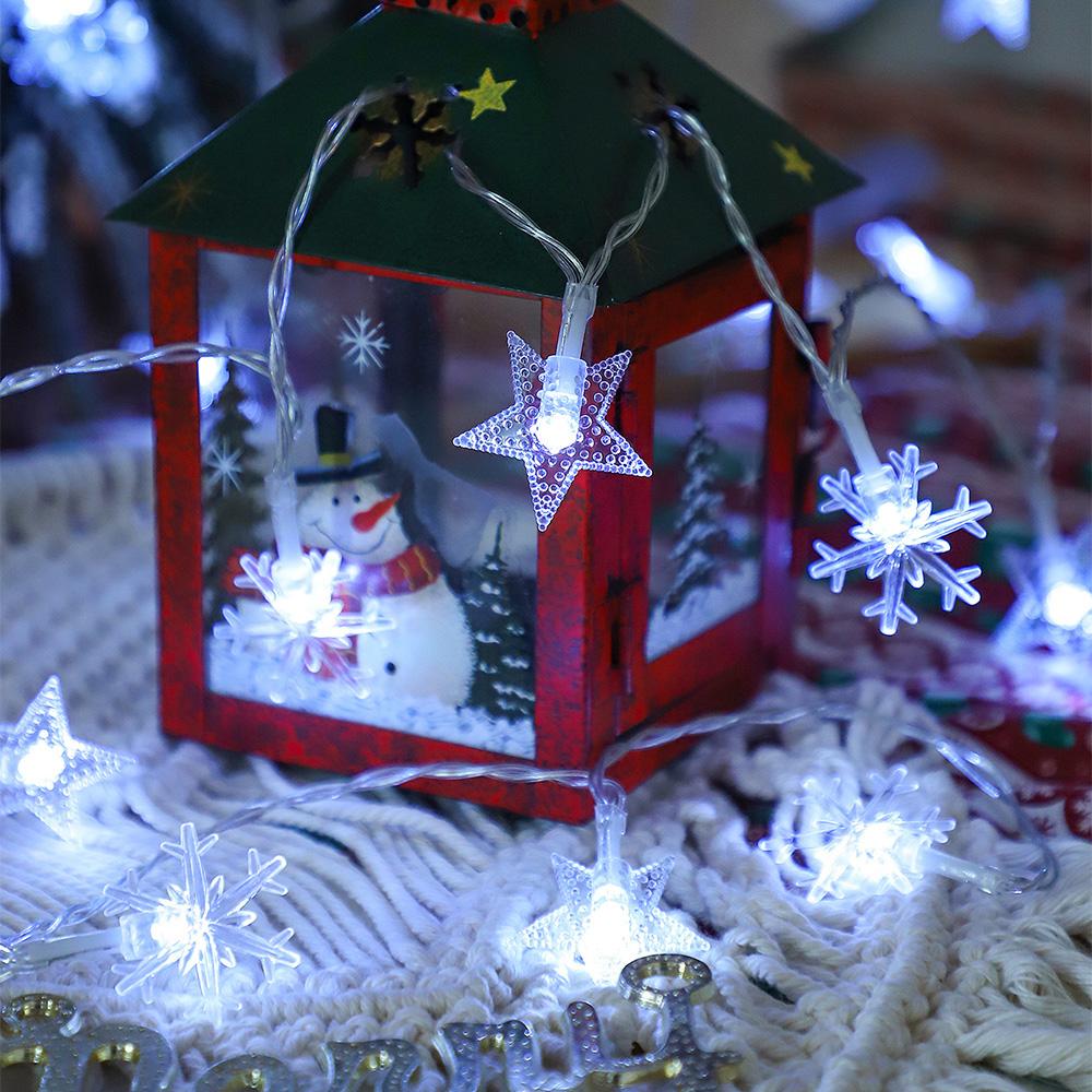 1.5/3M Snowflakes Star String Light Christmas LED Fairy Light Indoor Party Decor