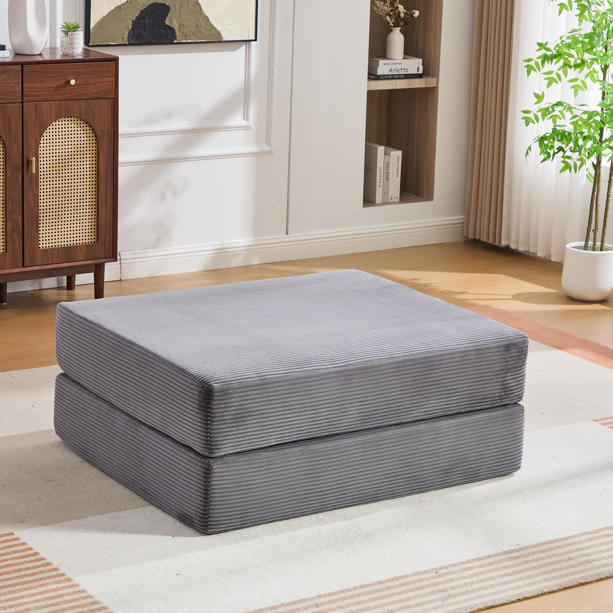 Corduroy Compression Armchair with Sturdy Metal
