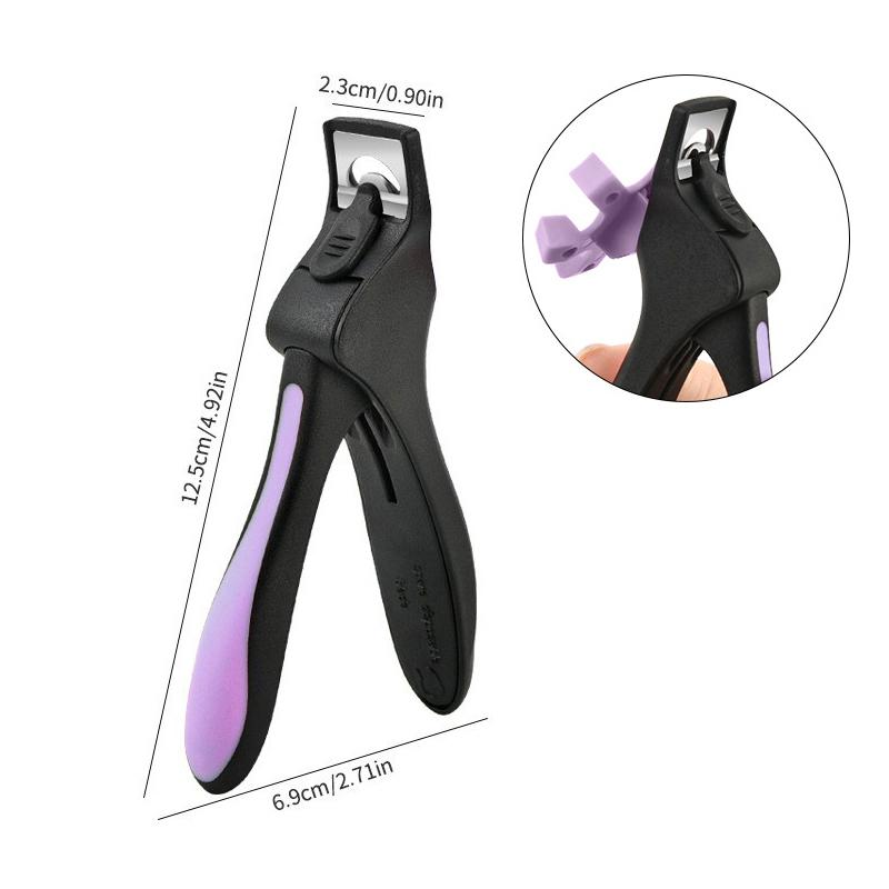 U-Shaped French False Nail Scissors Nail Clipper With Nail Positioning Adjustable Nail Tip Cutter Trimmer Manicure Tool фиолетовый