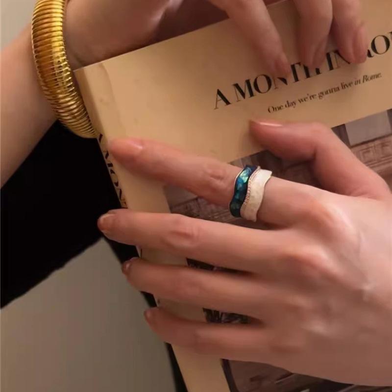 Gold Elegant Rose Shell Pattern Adjustable Ring For Women Fashionable Design Chic