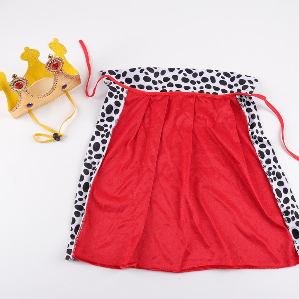 Costume Cloak and Crown Set Comfortable Outfit for Halloween Cosplay Carnival Stage