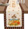Thanksgiving Autumn Straw Man Linen Table Runner for Table Decor Fall Pumpkin Maple Leaf Kitchen Dining Table Runners Home Decor