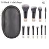 1Pc Makeup brush set ten kinds of cosmetics short handle portable makeup brush set and one makeup bag