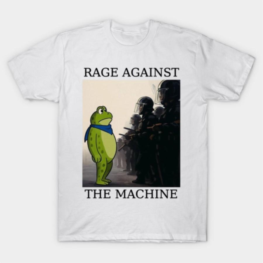 Rage Against The Machine Portland Frog Protest T-shirt For Men Women 100% Cotton T Shirts Short Sleeve Tops 1110-4