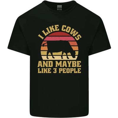 I Like Cows & 3 People Funny Sarcastic Slogan Kids T-Shirt Childrens