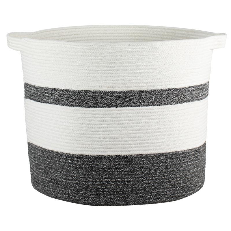 Новая тканая корзина для хранения из хлопковой веревки, большая вместительная складная корзина для хранения мелочей, корзина для сортировки одежды 45*50