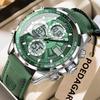 POEDAGAR Luxury Men Watch Luminous Week Date Digital LED Quartz Clock Alarm Dual Time Display Electronic Watches