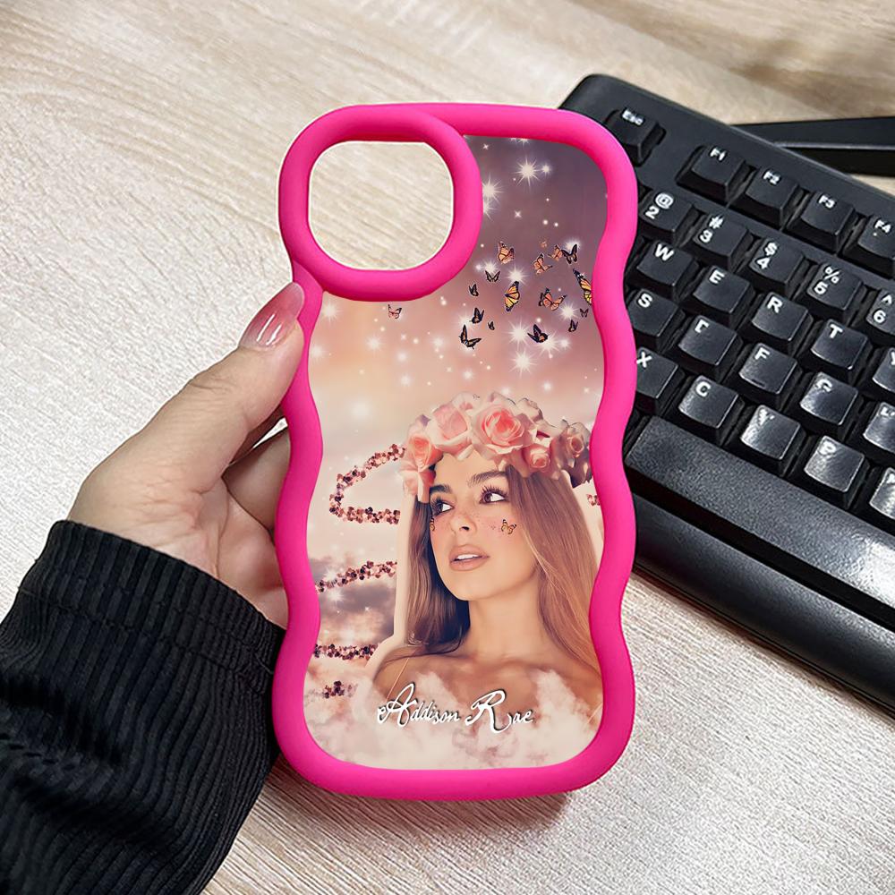 Addison Rae Mobile Phone Case for iPhone 17 16 15 14 13 12 11 Air Pro Max Plus Wavy Edge TPU Colorful Cover Cover Luxury Pretty