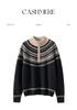 Fair Isle Cashmere Sweater: Autumn/Winter Retro Knit, Thick & Loose Fit