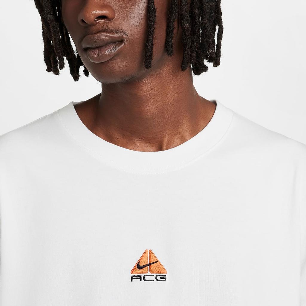Nike ACG Lungs Logo Embroidered Comfortable Soft Loose Fit Crew Neck Long Sleeve T-Shirt Men Tops Peak-White DR7753-121