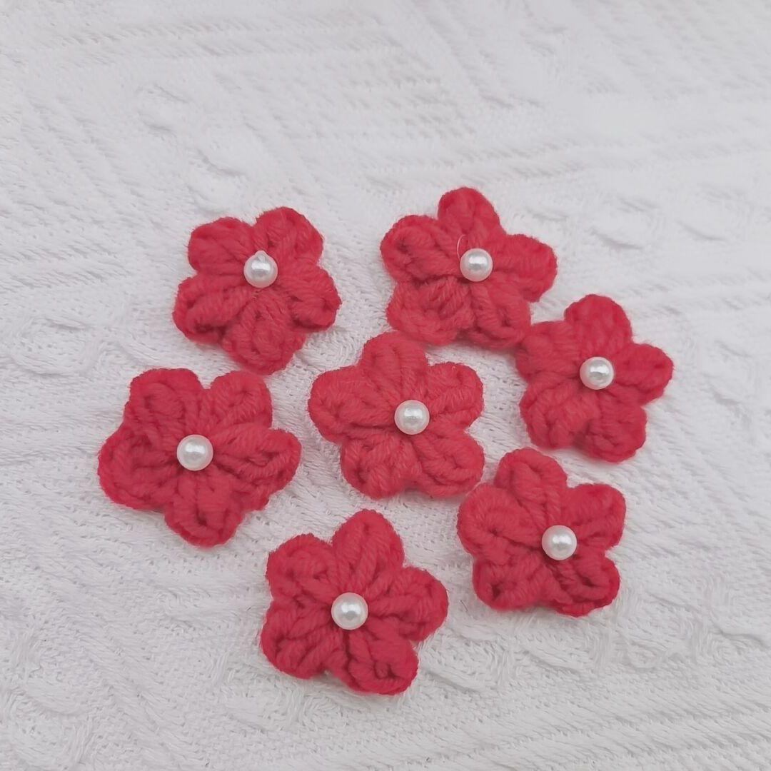 

10Pcs Ins Fresh Wool Pearl Flowers Warm Everything Clothing Bag Hair Accessories Simple and Easy To Match