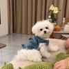 Pet Clothes Dog Retro Denim Vest Small Dog Sleeveless Jacket Can Be Towed Handsome